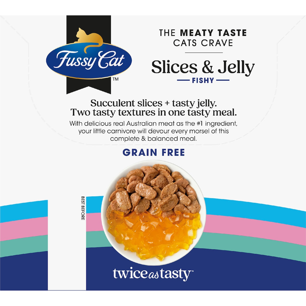 Fussy Cat Fishy Slices & Jelly Wet Cat Food 80g X 12 Pack