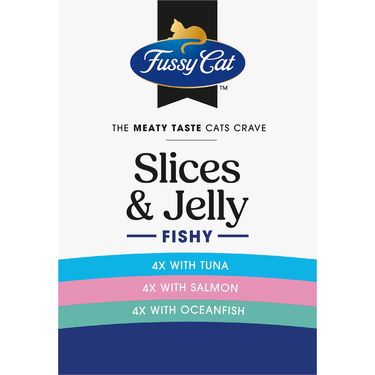 Fussy Cat Fishy Slices & Jelly Wet Cat Food 80g X 12 Pack