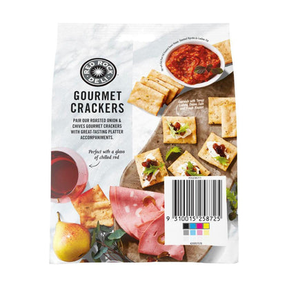 Red Rock Deli Gourmet Crackers Roasted Onion & Chives - 130g