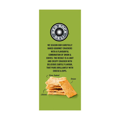 Red Rock Deli Gourmet Crackers Roasted Onion & Chives - 130g