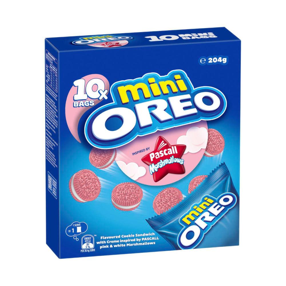 Oreo Mini Sandwich Biscuits Inspired By Pascall Marshmallows 10 Pack - 204g