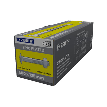 Zenith M10 Cup Head Bolts and Nuts - 125mm - 25 Pack
