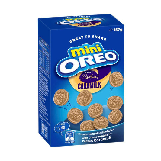 Oreo Mini Sandwich Biscuits Inspired By Cadbury Caramilk - 157g