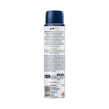Nivea Men Aerosol Deodorant Derma Control Sensitive - 250mL