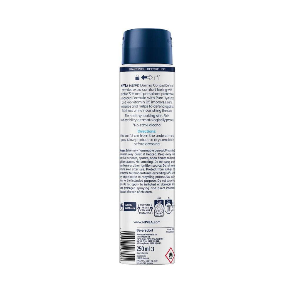 Nivea Men Aerosol Deodorant Derma Control Defend - 250mL