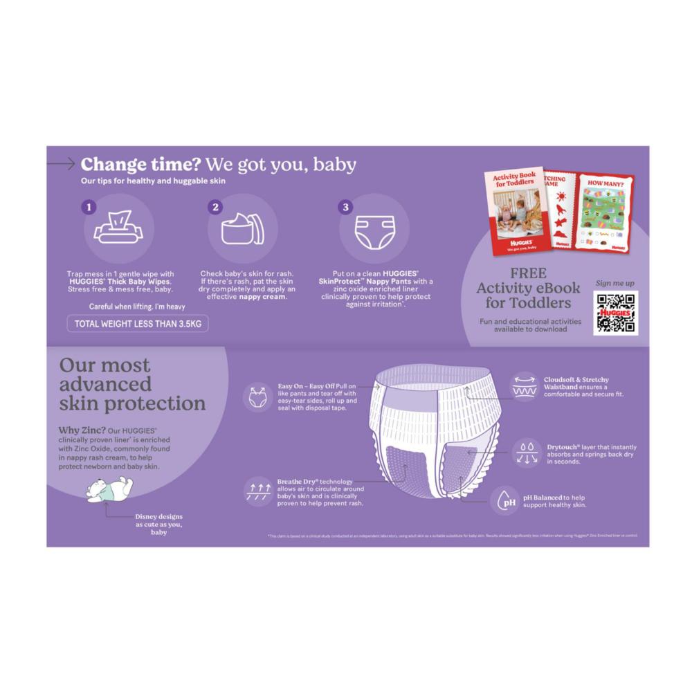 Huggies Skin Protect Nappy Pants Size 5 - 48 Pack