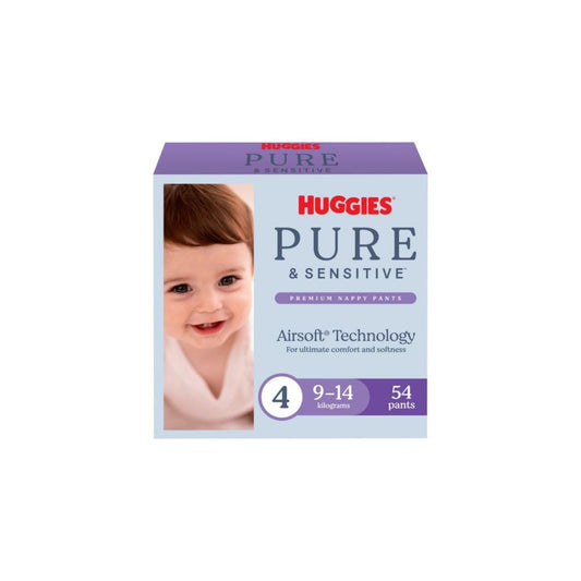Huggies Pure & Sensitive Nappy Pants Size 4 - 54 Pack