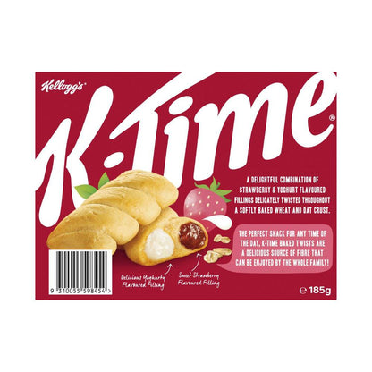 Kellogg's K-time Baked Twists Strawberry & Yoghurt Flavour Filled Snack Bars 5 Pack - 185g