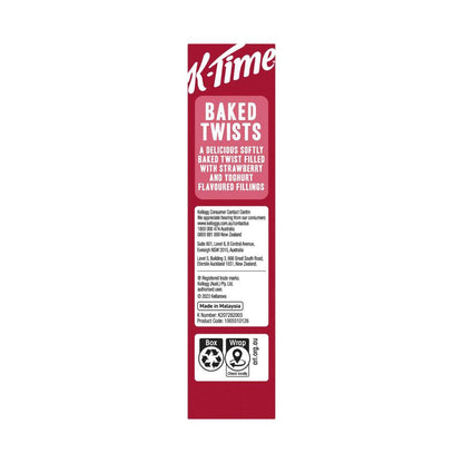 Kellogg's K-time Baked Twists Strawberry & Yoghurt Flavour Filled Snack Bars 5 Pack - 185g