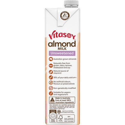 Vitasoy Almond Milk Unsweetened 1l