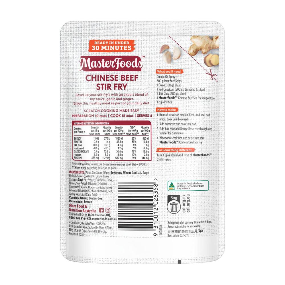 MasterFoods Stir Fry Chinese Beef Recipe Base - 175g