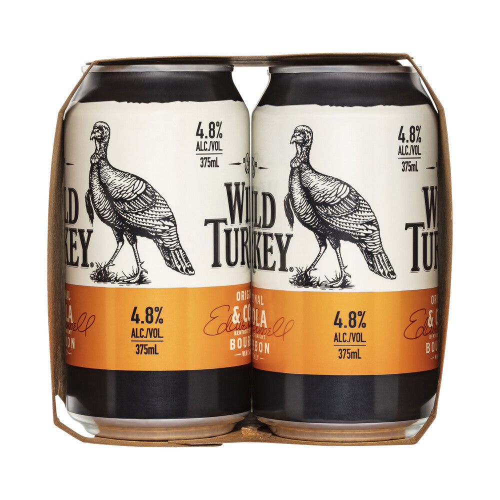 Wild Turkey & Cola Can 375ml - 4 Pack