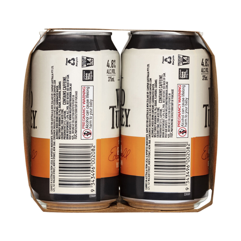 Wild Turkey & Cola Can 375ml - 4 Pack