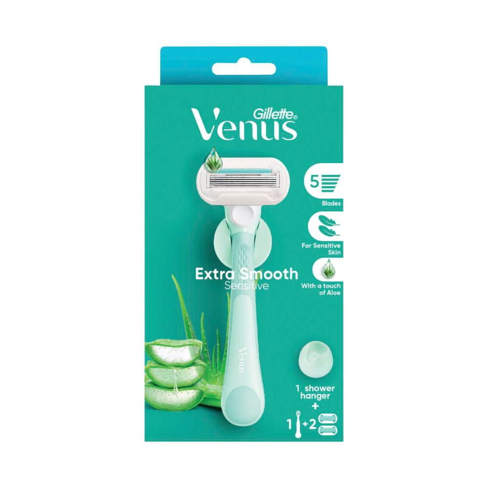 Gillette Venus Extra Smooth Sensitive Razor Kit With 2 Blades - 1 Pack