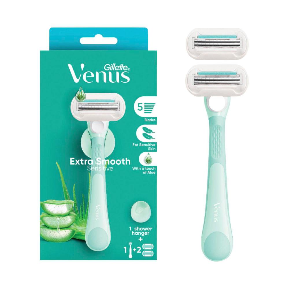 Gillette Venus Extra Smooth Sensitive Razor Kit With 2 Blades - 1 Pack