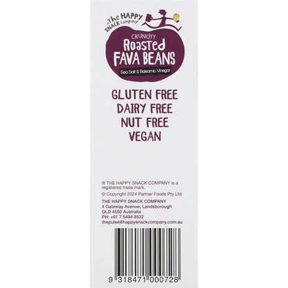 The Happy Snack Company Roasted Fava Beans Sea Salt and Balsamic Vinegar 6 pack
