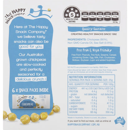 The Happy Snack Company Roasted Chickpeas Lightly Salted 6 pack