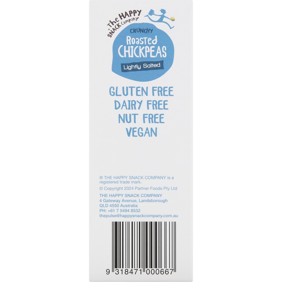 The Happy Snack Company Roasted Chickpeas Lightly Salted 6 pack