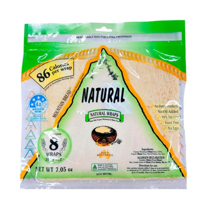 Mountain Bread Natural Wraps 8 Pack - 200g