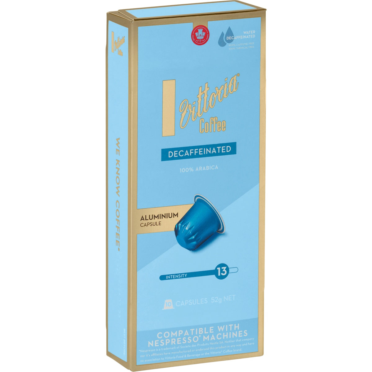 Vittoria Decaffeinated Nespresso Compatible Coffee Capsules 10 Pack