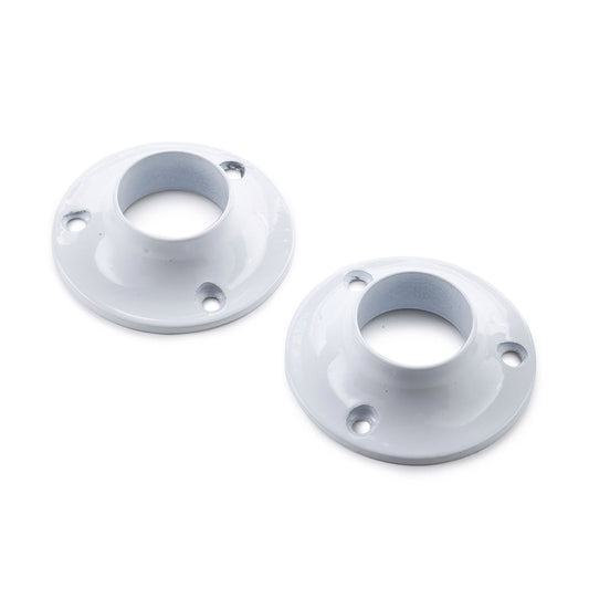 Sandleford Round Flange - 25mm - White - 2 Pack