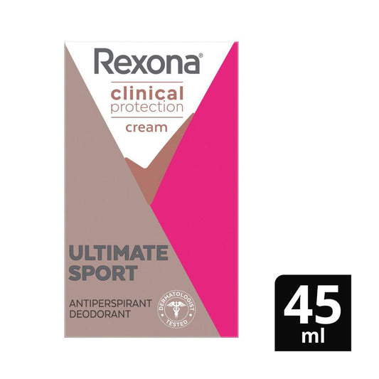 Rexona Women Clinical Protection Deodorant Cream 96hr Antiperspirant Ultimate Sport - 45mL
