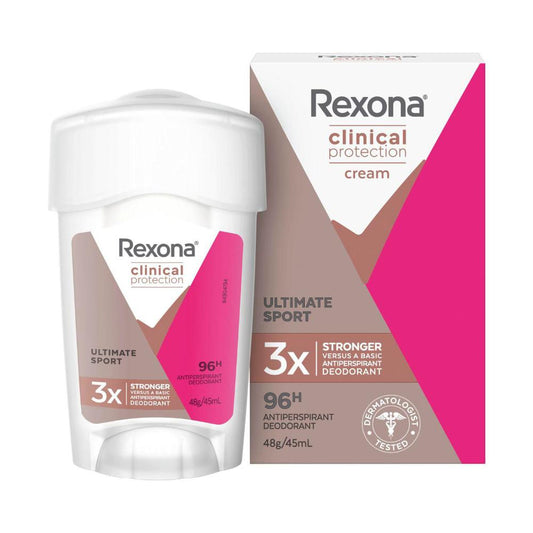 Rexona Women Clinical Protection Deodorant Cream 96hr Antiperspirant Ultimate Sport - 45mL