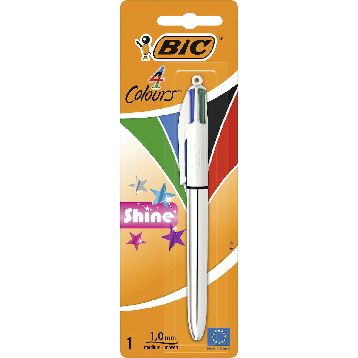 Bic 4 Colour Shine Ballpoint Pen Assorted Each