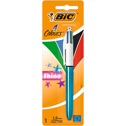 Bic 4 Colour Shine Ballpoint Pen Assorted Each
