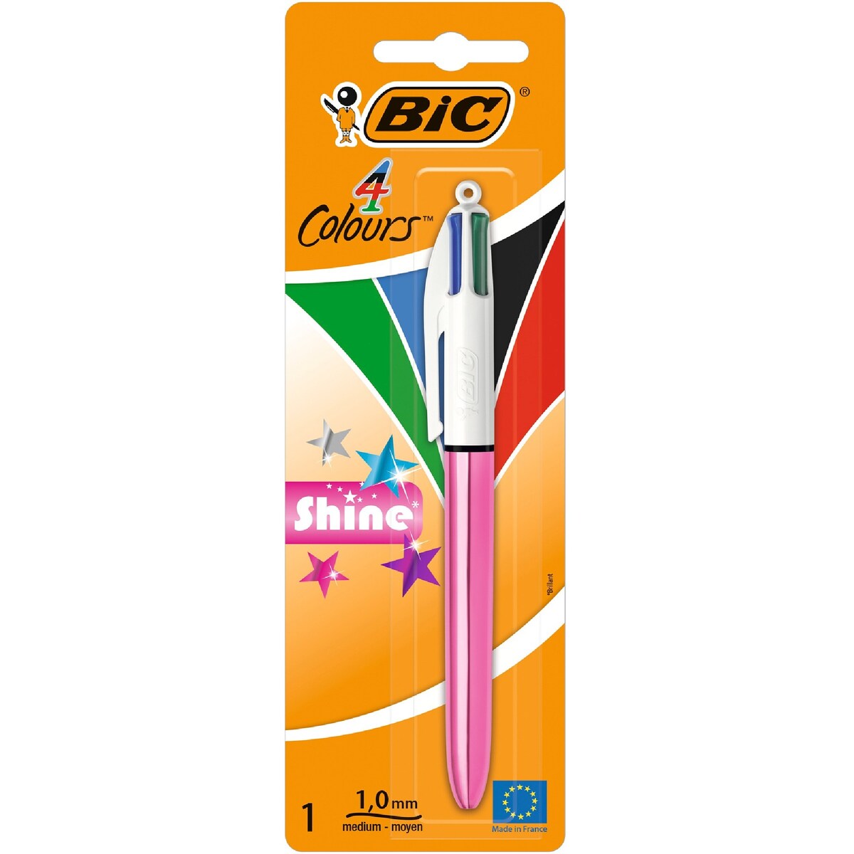Bic 4 Colour Shine Ballpoint Pen Assorted Each