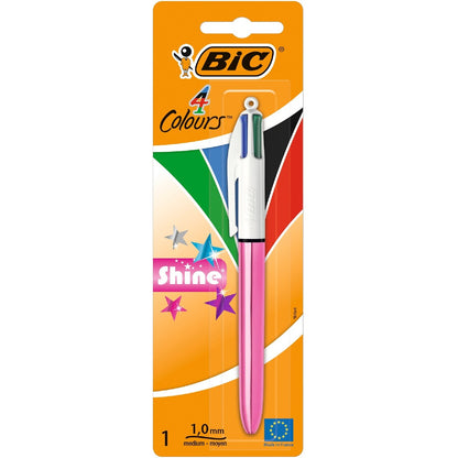 Bic 4 Colour Shine Ballpoint Pen Assorted Each