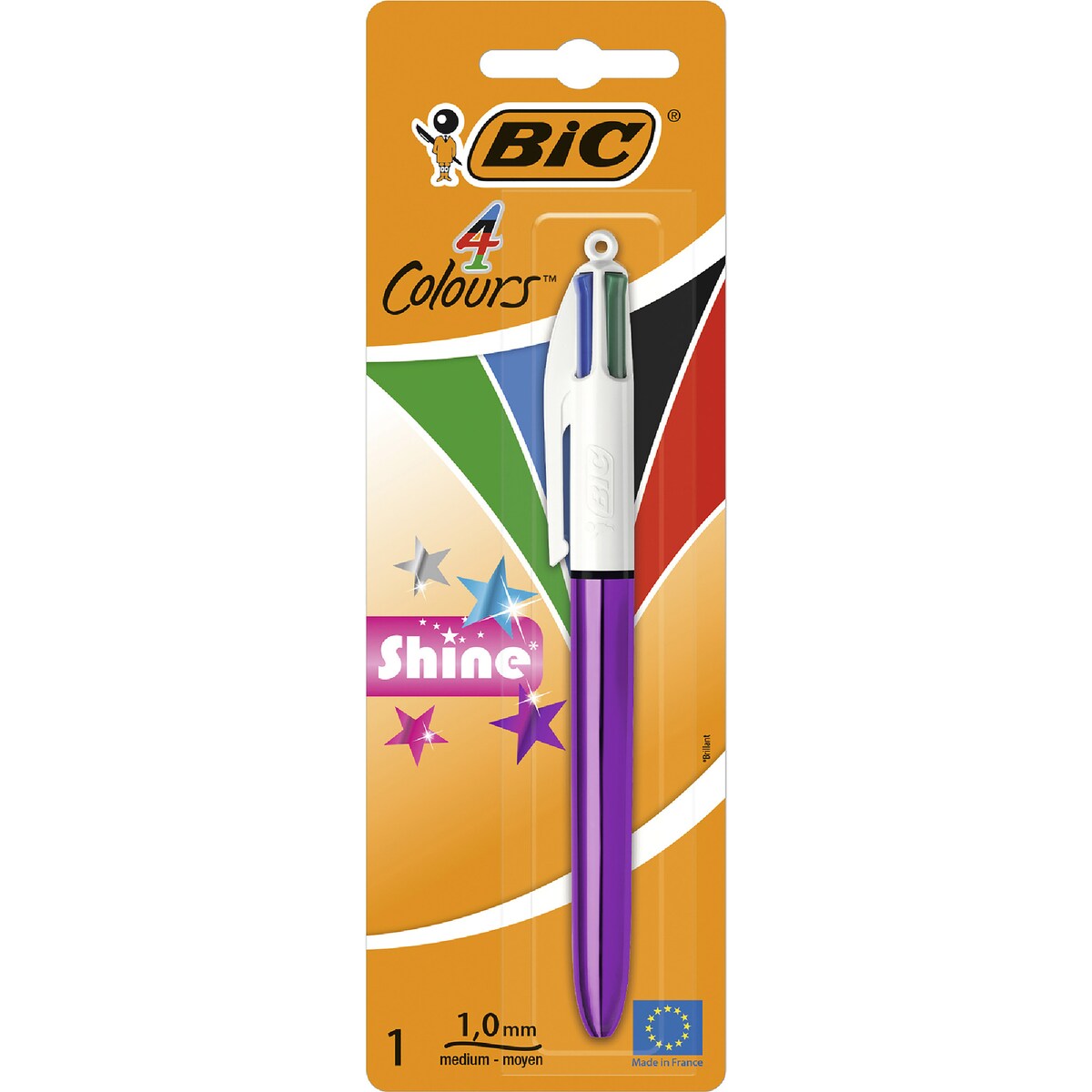 Bic 4 Colour Shine Ballpoint Pen Assorted Each