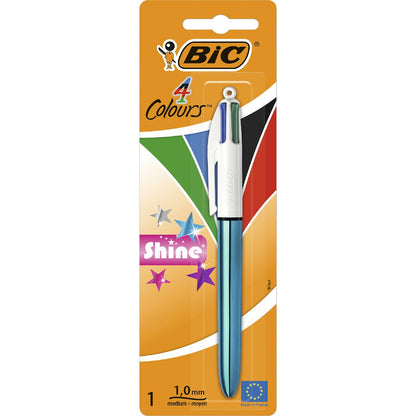 Bic 4 Colour Shine Ballpoint Pen Assorted Each