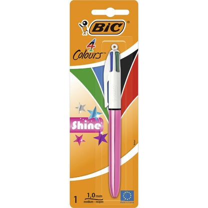 Bic 4 Colour Shine Ballpoint Pen Assorted Each