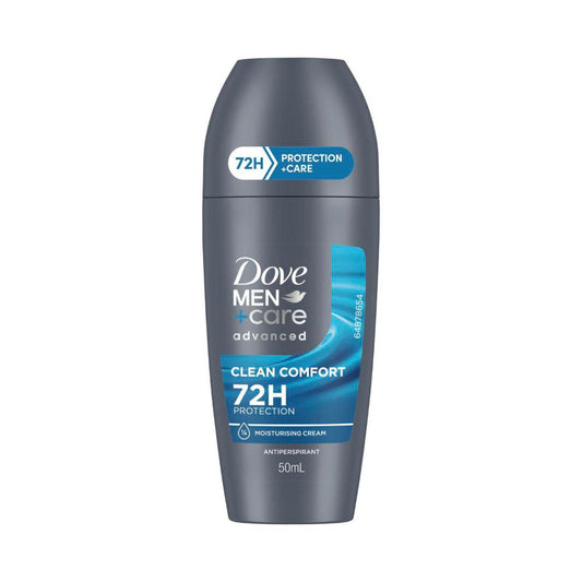 Dove Men Advanced Deodorant Roll On 72hr Antiperspirant Clean Comfort - 50mL