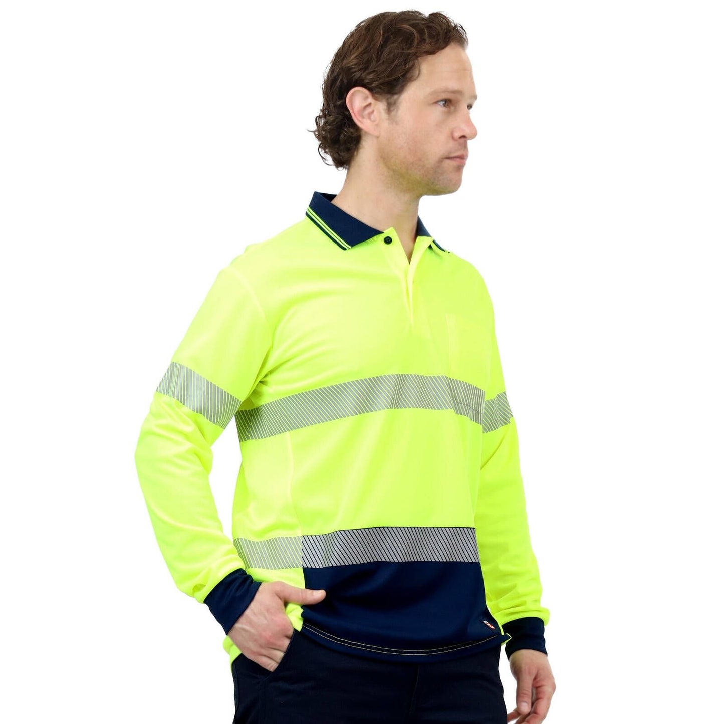 Citeco Yellow Hi Vis Long Sleeve Polo - Medium