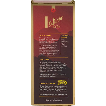 Vittoria Black Valley Nespresso Compatible Coffee Capsules 10 Pack