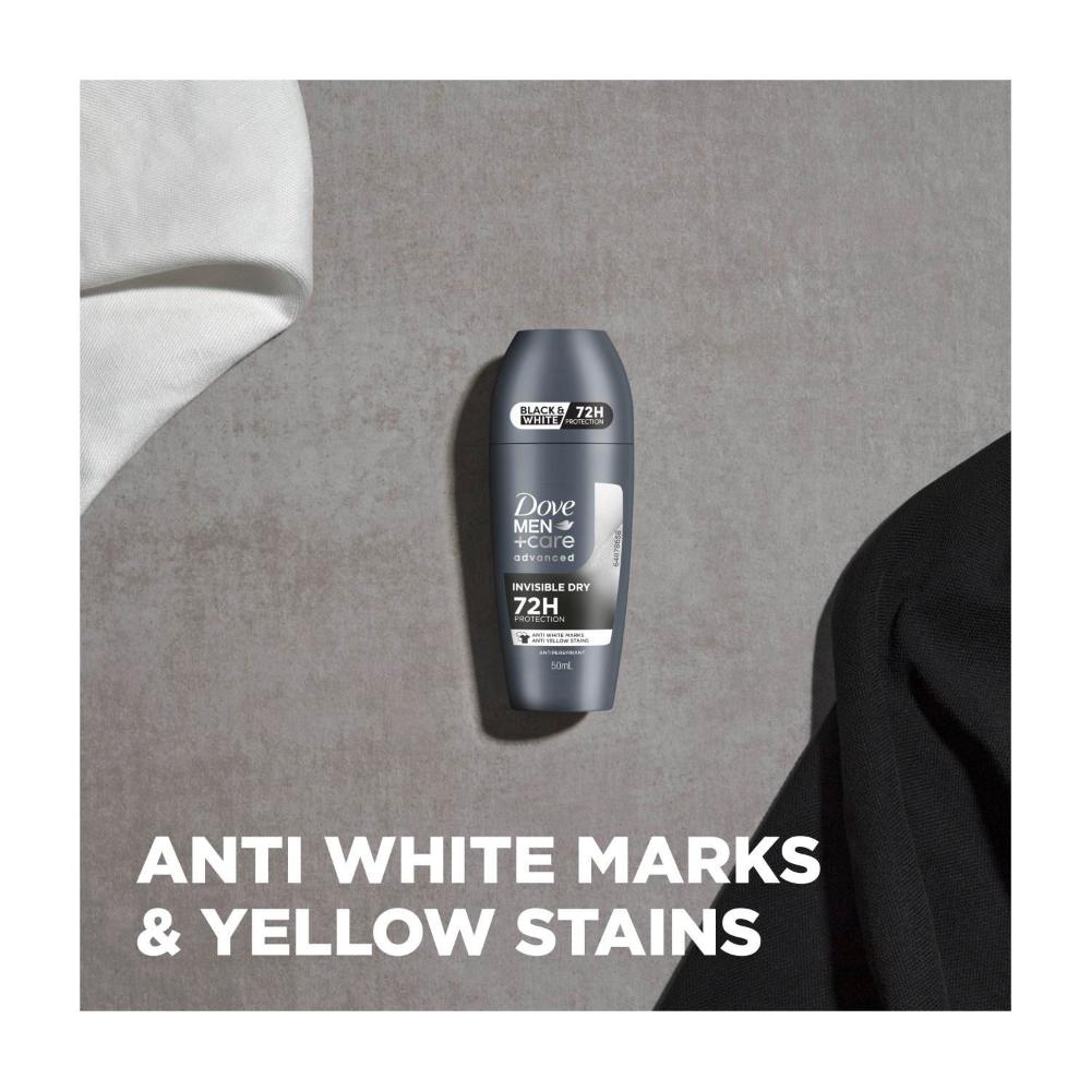 Dove Men Advanced Deodorant Roll On 72hr Antiperspirant Invisible Dry - 50mL