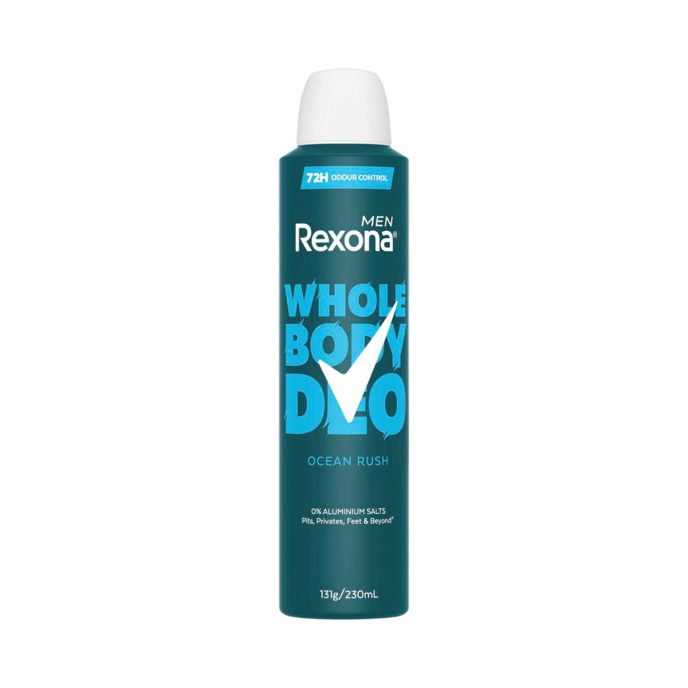 Rexona Mens Whole Body Deodorant Spray Ocean Rush - 230mL