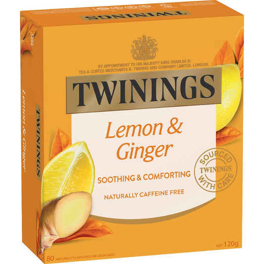 Twinings Tea Bags Lemon & Ginger 80 Pack