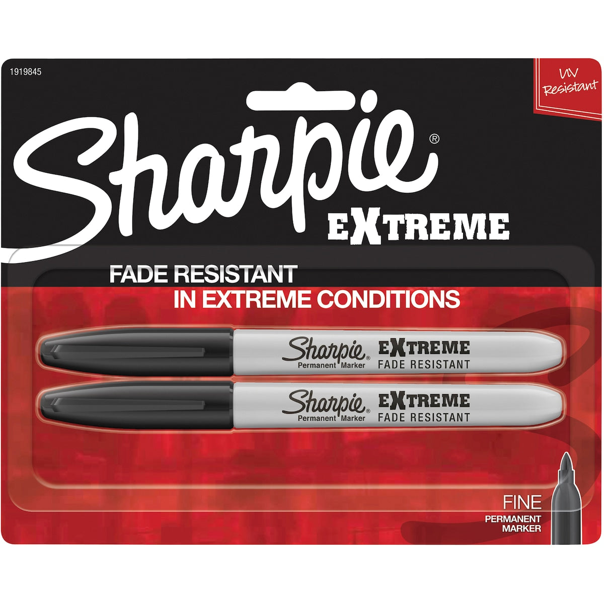 Sharpie Permanent Marker Pens Extreme Fine Tip, Black 2 Pack
