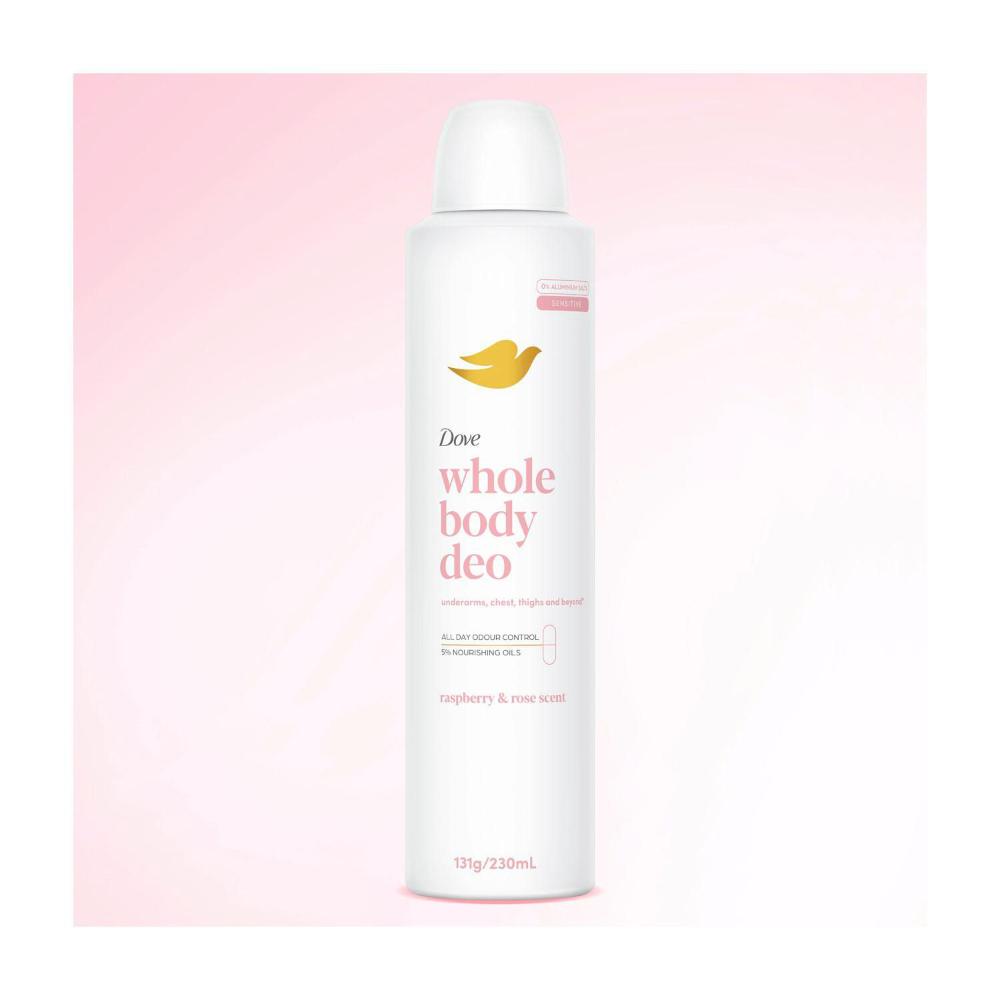 Dove Women Whole Body Deodorant Spray Raspberry Rose - 230mL