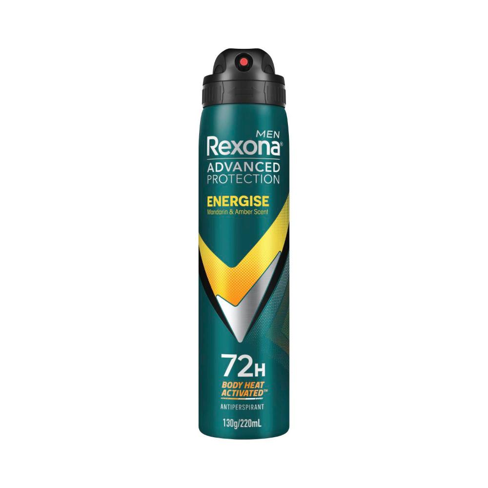 Rexona Men Deodorant 72hr Advanced Aerosol Energise - 220mL