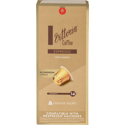 Vittoria Espresso Nespresso Compatible Coffee Capsules 10 Pack