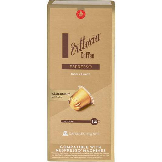 Vittoria Espresso Nespresso Compatible Coffee Capsules 10 Pack