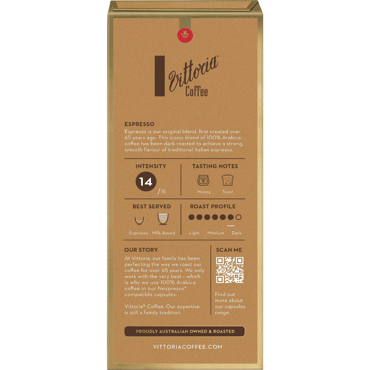 Vittoria Espresso Nespresso Compatible Coffee Capsules 10 Pack