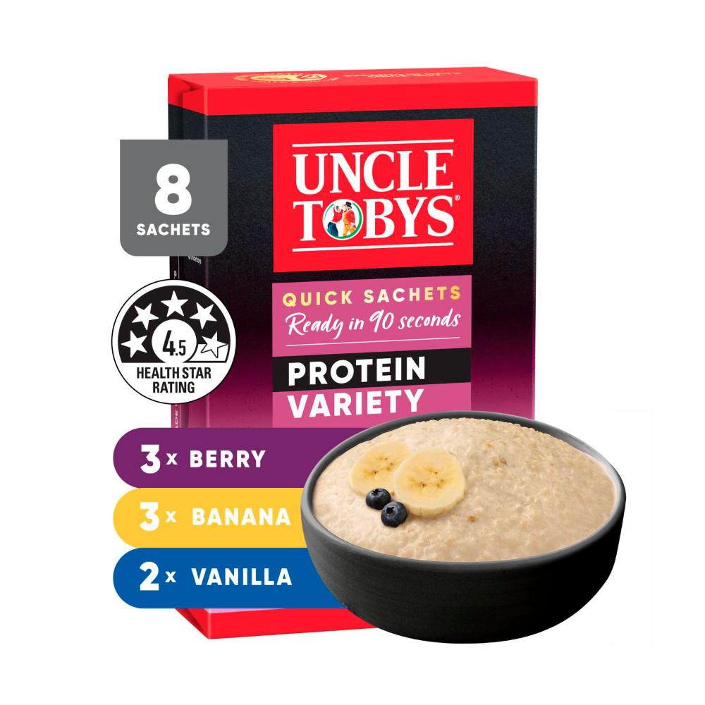 Une Tobys Oats Quick Sachets Protein Variety - 280g