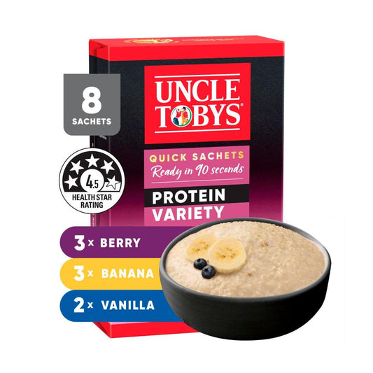 Une Tobys Oats Quick Sachets Protein Variety - 280g