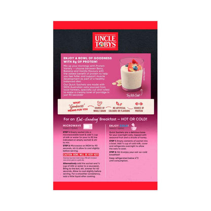 Une Tobys Oats Quick Sachets Protein Variety - 280g