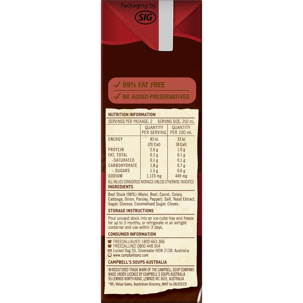 Campbells Real Stock Beef 500ml